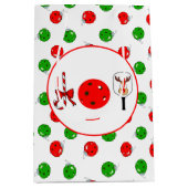 Pickleball Joy Christmas Party Rood Groene Ornamen Medium Cadeauzakje (Voorkant)