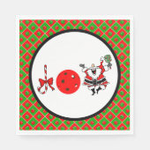 Pickleball Joy Christmas Party Rood Groene Ornamen Servet (Voorkant)