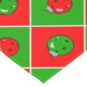 Pickleball Joy Christmas Party Rood Groene Ornamen Tafelkleed (Gekanteld)