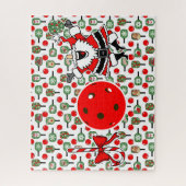 Pickleball Joy Christmas Santa Paddles rood groen Legpuzzel (Verticaal)