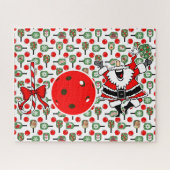 Pickleball Joy Christmas Santa Paddles rood groen Legpuzzel (Horizontaal)