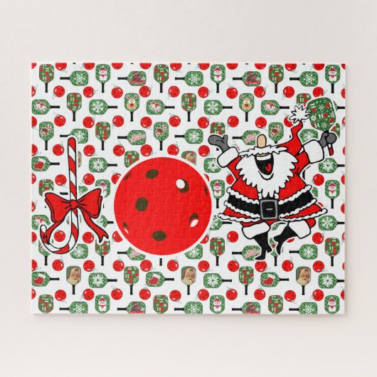 Pickleball Joy Christmas Santa Paddles rood groen Legpuzzel (Horizontaal)