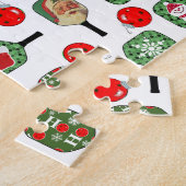 Pickleball Joy Christmas Santa Paddles rood groen Legpuzzel (Zijkant)