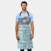 Pickleball Joy Kerst Blauw Wit Rendier Schort (Gedragen)