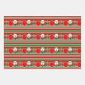 Pickleball Joy Kerst Ornamenten Rood Groen Wit Inpakpapier Vel (Voorkant 2)