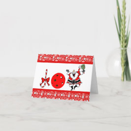 Pickleball Joy Kerst Rood en Wit Kerstman Feestdagen Kaart
