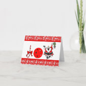 Pickleball Joy Kerst Rood en Wit Kerstman Feestdagen Kaart (Voorkant)