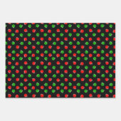 Pickleball Joy Kerstcadeaus Rood Groen Zwart Inpakpapier Vel (Voorkant)