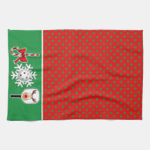 Pickleball Joy Kerstfeest Groen Rood Rendier Theedoek (Horizontaal)