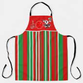 Pickleball Joy Kerstfeest Rood Groen Kerstman Schort (Voorkant)