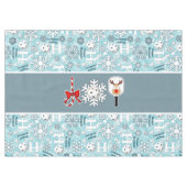 Pickleball Joy Kerstfeest Rood Groen Kerstman Tafelkleed (Voorkant (Horizontaal))