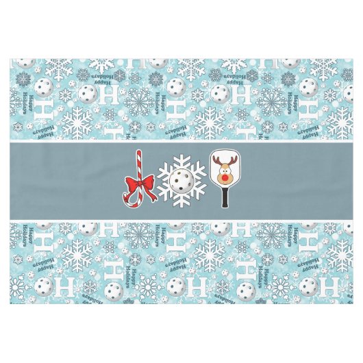 Pickleball Joy Kerstfeest Rood Groen Kerstman Tafelkleed (Voorkant (Horizontaal))