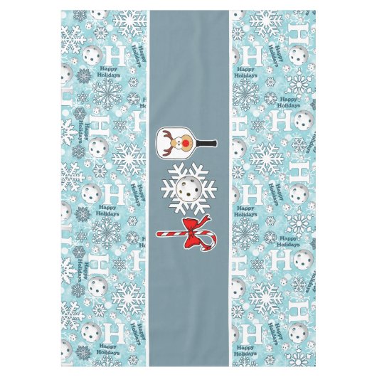 Pickleball Joy Kerstfeest Rood Groen Kerstman Tafelkleed (Voorkant)