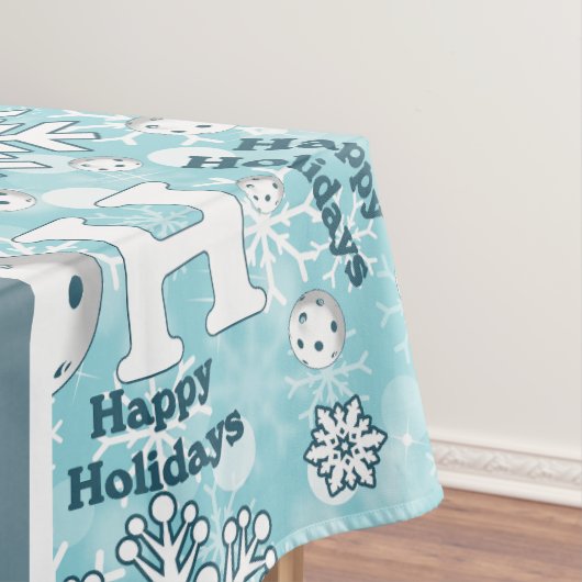 Pickleball Joy Kerstfeest Rood Groen Kerstman Tafelkleed (Voorbeeld)