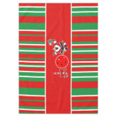 Pickleball Joy Kerstfeest Rood Groen Kerstman Tafelkleed (Voorkant)