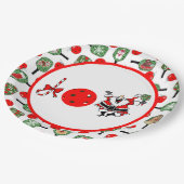 Pickleball Joy Kerstfeest Rood Groen Paddles Papieren Bordje (Gekanteld)