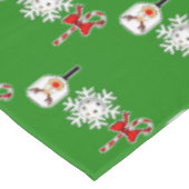 Pickleball Joy Kerstfeest Rood Groen Sneeuwvlok Tafelkleed (Gekanteld)