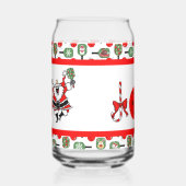 Pickleball Joy Kerstfeest Santa Paddles Blikvorm Glas (Links)