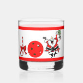 Pickleball Joy Kerstfeest Santa Paddles Whisky Glas (Achterkant)