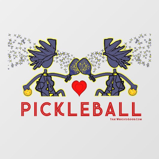 Pickleball Joyful Blue Window Cling Raamsticker (Vel)