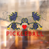 Pickleball Joyful Blue Window Cling Raamsticker (Vel 2)