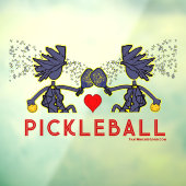 Pickleball Joyful Blue Window Cling Raamsticker (Vel 3)