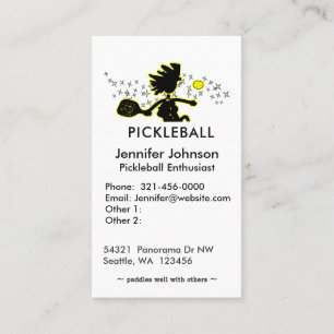 Pickleball Joyful Silhouette Visitekaartje