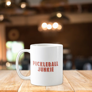 Pickleball Junkie Retro Typografie Koffiemok