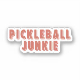 Pickleball Junkie Retro Typografie Sticker