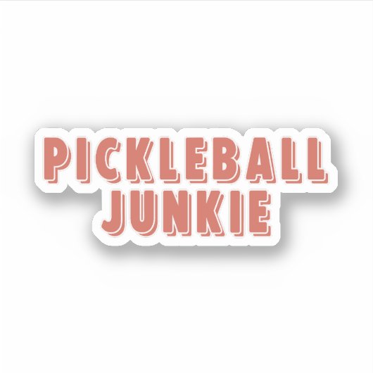 Pickleball Junkie Retro Typografie Sticker (Voorkant)