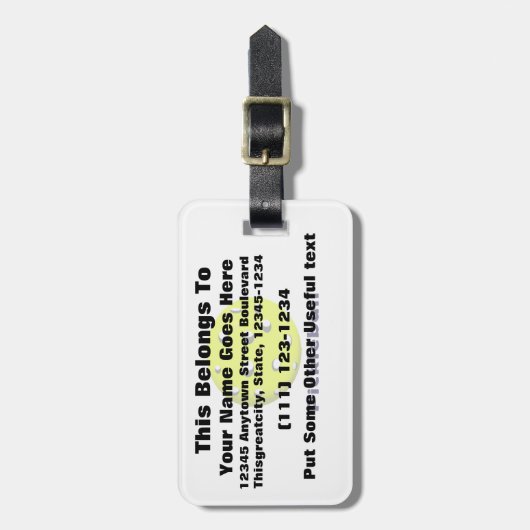 pickleball just ball n text.png bagagelabel (Voorkant verticaal)