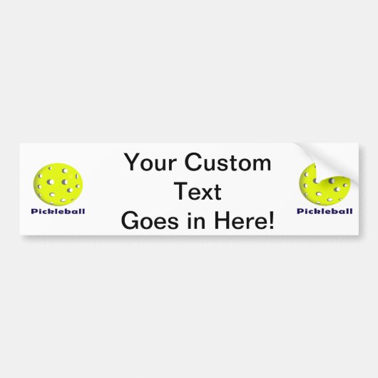 pickleball just ball n text.png bumpersticker (Voorkant)
