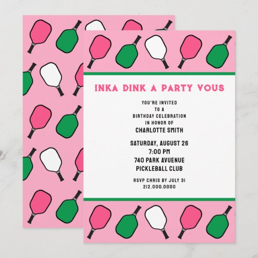 Pickleball Kaart (Voorkant / Achterkant)