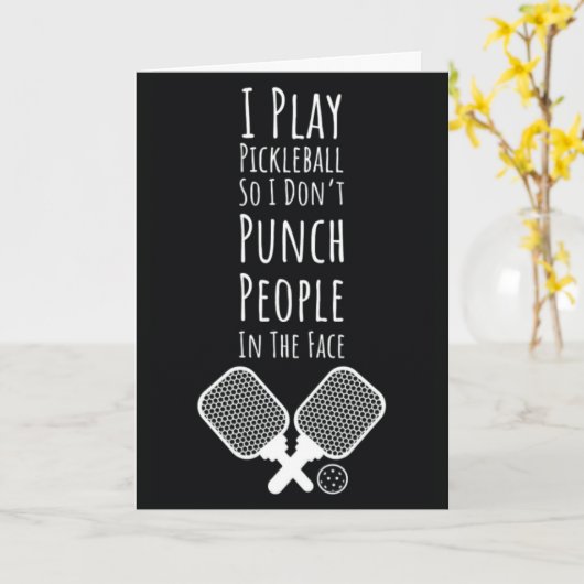 Pickleball Kaarten Fun Pickleballer Sportspeler (Gele Bloem)