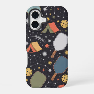 Pickleball Kampeer Vibes Met Sterrenbeelden iPhone 16 Hoesje