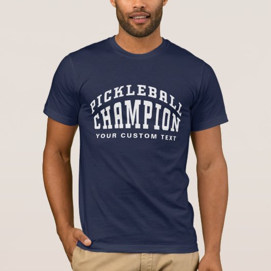 Pickleball Kampioen Aangepaste Naam Cool Picklebal T-shirt (Voorkant)