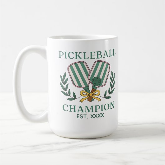 Pickleball Kampioen Custom Opgericht Jaar Koffiemok (Links)