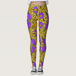 Pickleball Keith Haring Style Paddle Pattern Leggings
