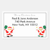 pickleball kerst adresetiketten rechthoekige sticker (Voorkant)