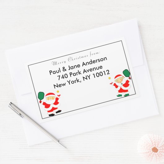 pickleball kerst adresetiketten rechthoekige sticker (Envelop)