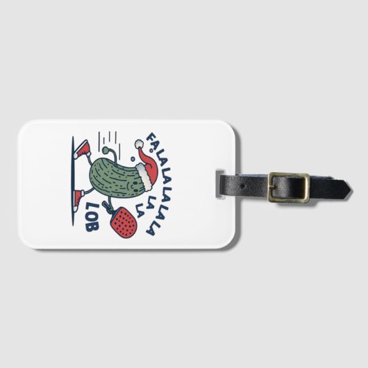 Pickleball kerst bagagelabel (Voorkant (horizontaal))