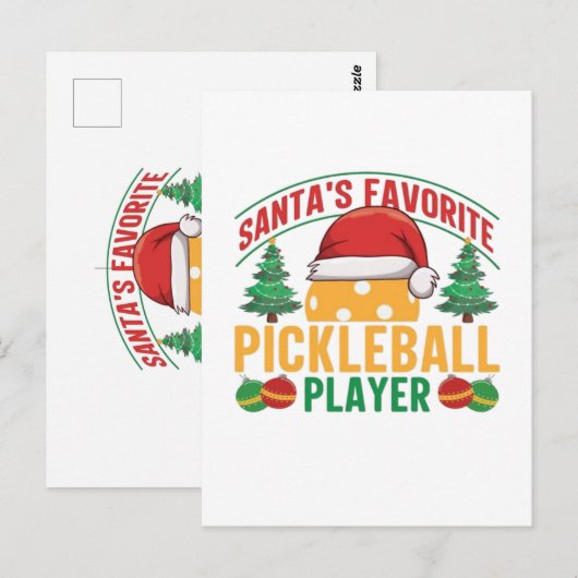 Pickleball kerst briefkaart (Voorkant / Achterkant)