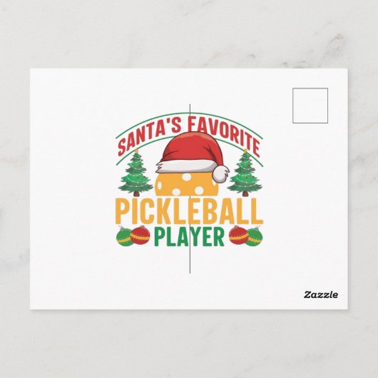 Pickleball kerst briefkaart (Achterkant)