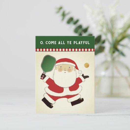 Pickleball kerst briefkaart (Staand voorkant)