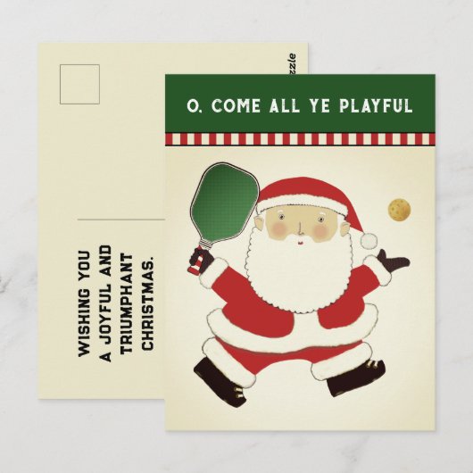 Pickleball kerst briefkaart (Voorkant / Achterkant)