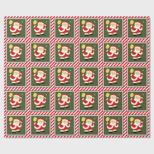 Pickleball kerst cadeaupapier (Vlak)
