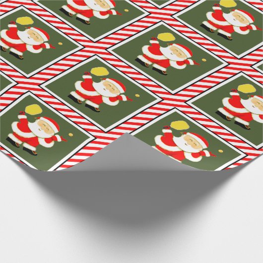 Pickleball kerst cadeaupapier (Hoek)