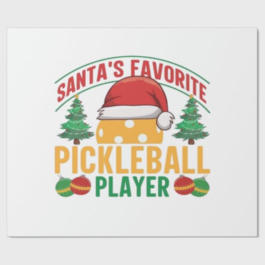 Pickleball kerst cadeaupapier (Vlak)