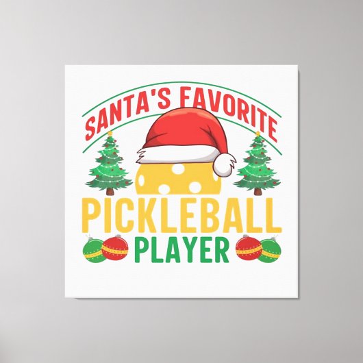 Pickleball kerst canvas afdruk (Voorkant)