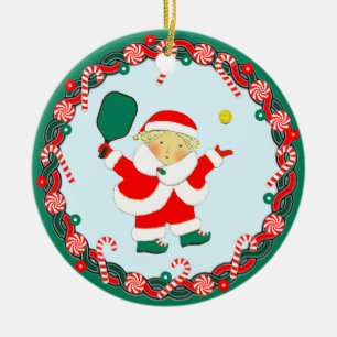 Pickleball Kerst Collectie Keramisch Ornament